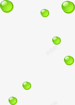 绿色圆形卡通水滴素材