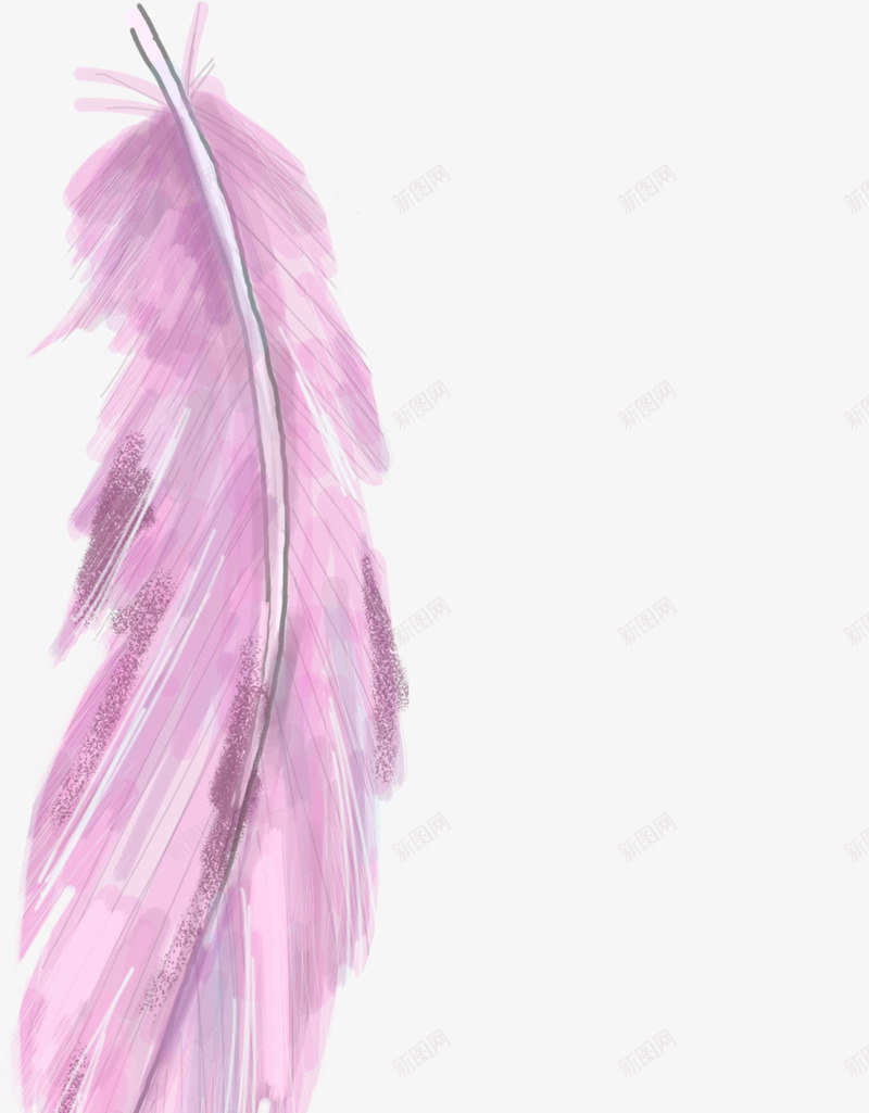 水彩羽毛png免抠素材_新图网 https://ixintu.com 卡通 唯美 手绘 水彩 漂浮 紫色 羽毛 装饰