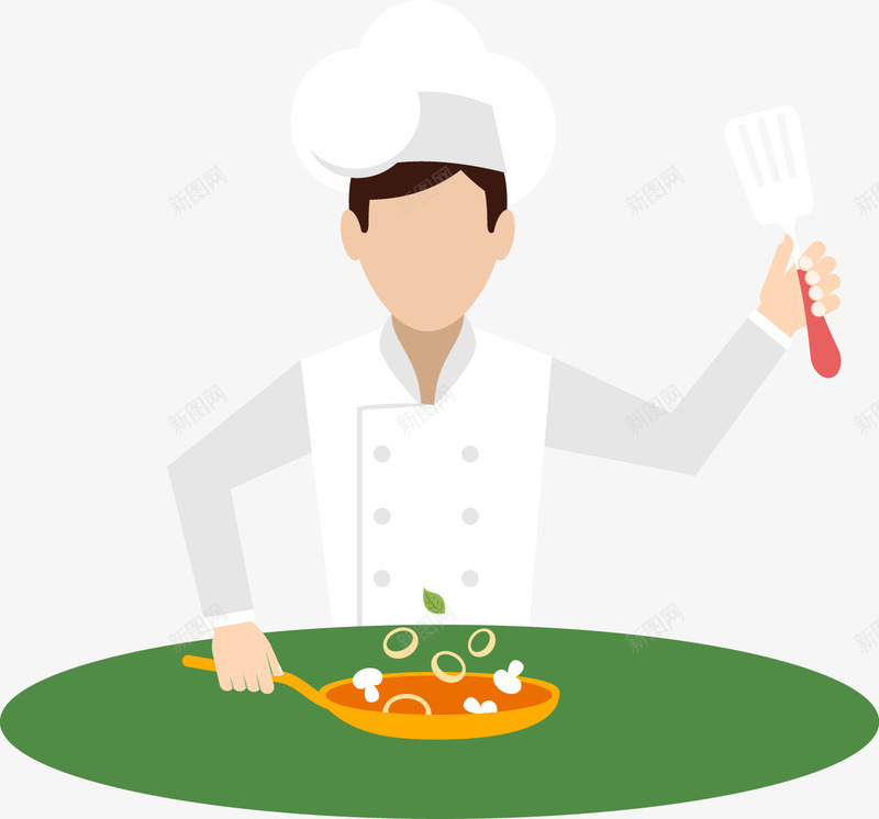厨师png免抠素材_新图网 https://ixintu.com 人物 卡通 卡通人物 厨子 厨师 扁平 料理 男 西餐