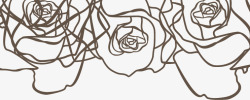 玫瑰花图片手绘线条玫瑰花高清图片