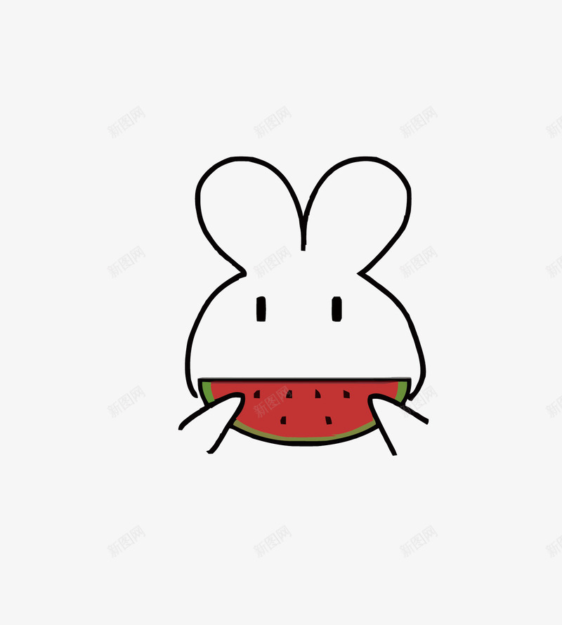 吃西瓜的兔子矢量图eps免抠素材_新图网 https://ixintu.com 兔子 卡通 夏天 西瓜 矢量图
