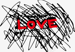 手绘涂鸦LOVE矢量图素材