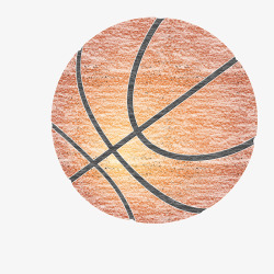 圆形篮球创意个性的篮球的粉笔画高清图片