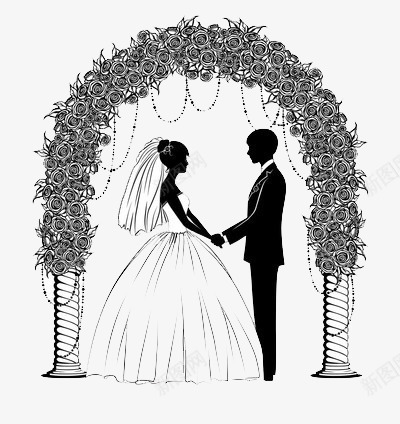 正在进行婚礼的新人png免抠素材_新图网 https://ixintu.com 幸福 拱门 爱情