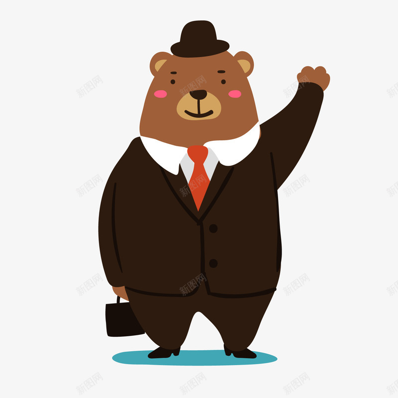 穿西服的熊png免抠素材_新图网 https://ixintu.com 动物 动物插画 卡通动物 可爱动物 小动物 熊 穿西服