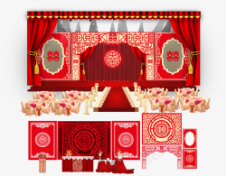 中式婚礼舞台素材