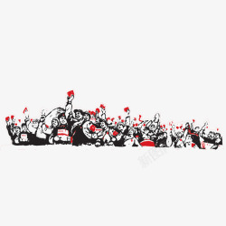 激情51促销活动手绘五一劳动节红色宣传背景元素高清图片