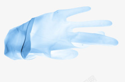 一副手套一副半透明的蓝色手套实物高清图片
