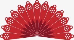 西班牙扇子红色卡通扁平风格扇子高清图片
