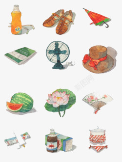 水彩物品卡通物品高清图片