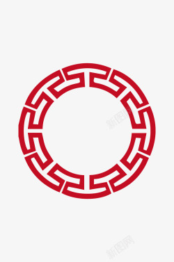 圆形中国风传统元素边框装饰素材