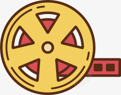 封闭轮毂黄色的圆形车轮矢量图高清图片