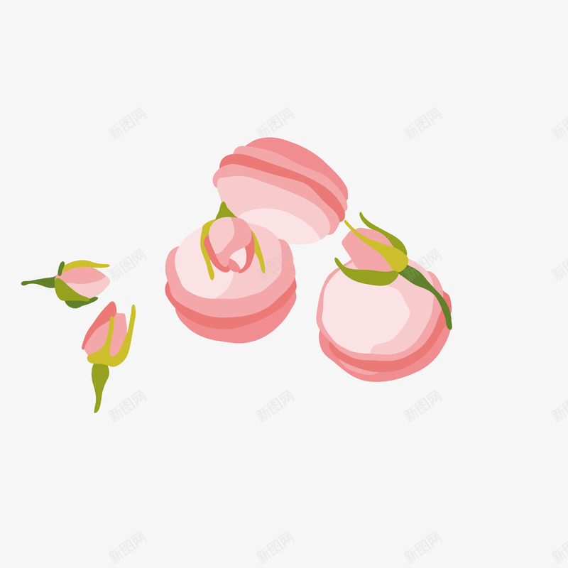 婚礼甜品图案矢量图ai免抠素材_新图网 https://ixintu.com 淡粉色 甜品 粉色 马卡龙 矢量图
