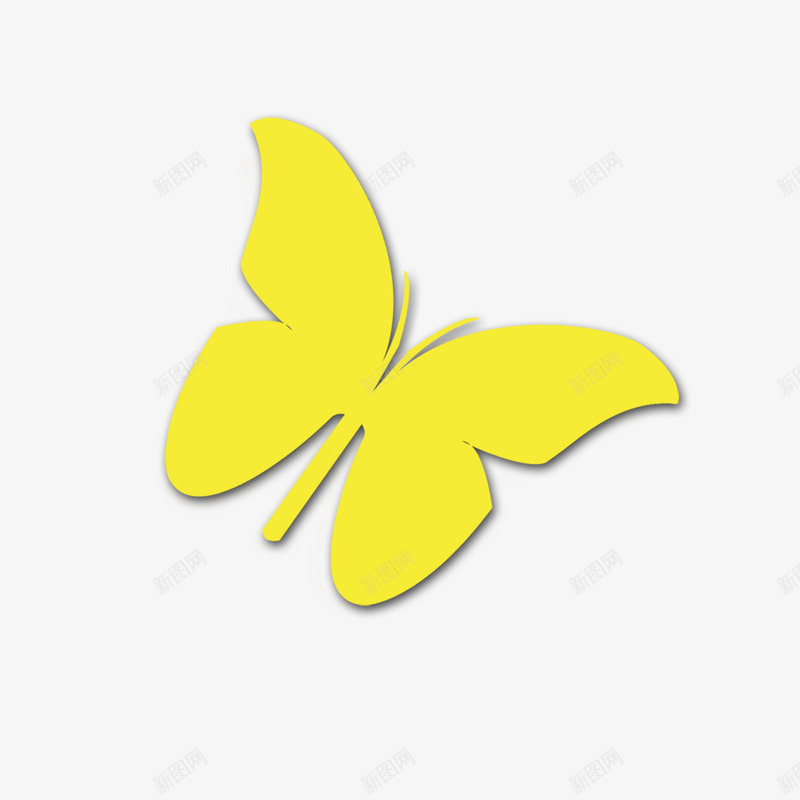 蝴蝶png免抠素材_新图网 https://ixintu.com 动物 单色 卡通 飞舞 黄色
