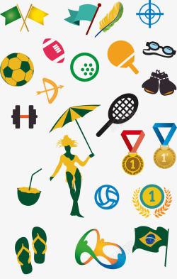 巴西里约奥运会装饰元素素材