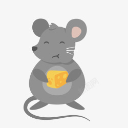 可爱动物小老鼠吃东西矢量图素材