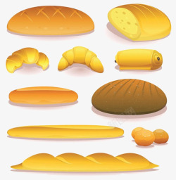 金黄色的面包矢量图素材