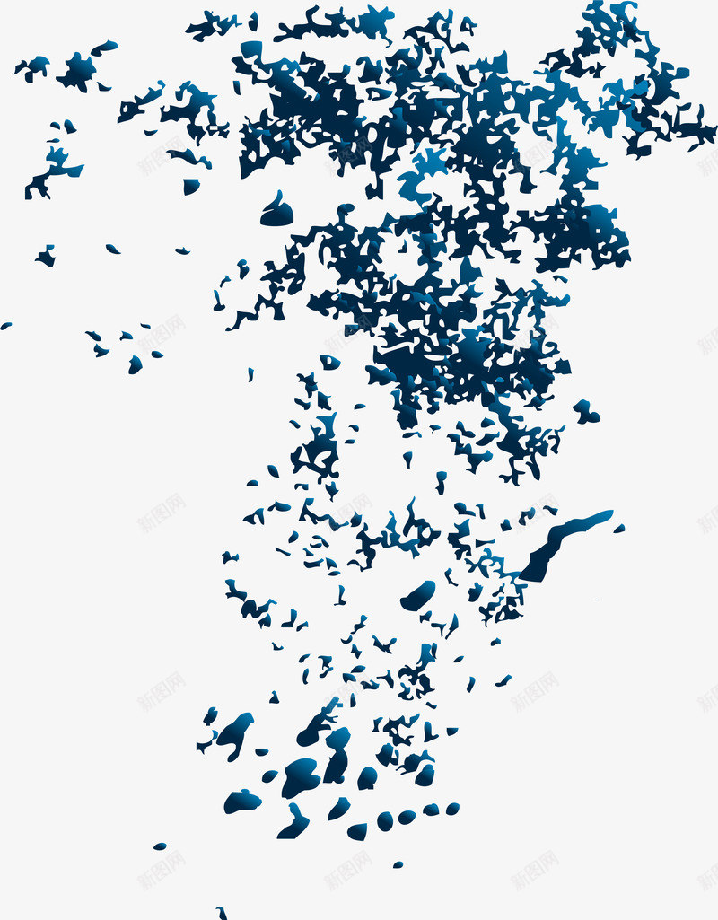 蓝色碎片背景png免抠素材_新图网 https://ixintu.com 免抠PNG 图案 碎片 背景 花纹 蓝色 边框纹理