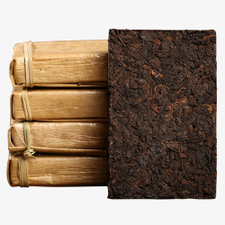 传统笋叶包装陈年老茶砖素材