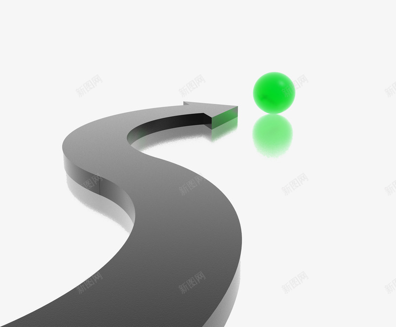 黑色箭头与绿色球体png免抠素材_新图网 https://ixintu.com 商业 商务 金融 黑色箭头与绿色球体