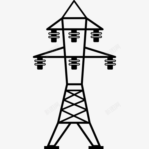 电源线六绝缘子图标png_新图网 https://ixintu.com 五 塔 工具和器皿 电力 电力线 线 绝缘子 能源