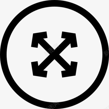 移动箭头符号的圆形按钮图标图标