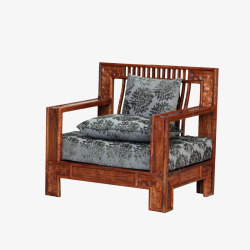 镂空沙发实物实木镂空单人沙发高清图片