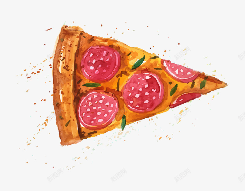 手绘卡通一片披萨png免抠素材_新图网 https://ixintu.com 一片披萨 卡通美食封面设计 广告设计 海报设计 美食 美食海报设计 西式快餐