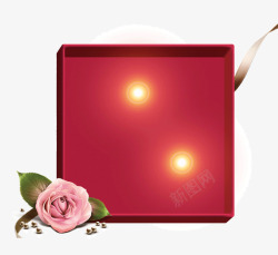 大红色盒子玫瑰之心礼物盒子高清图片
