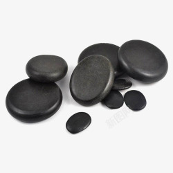 黑色光滑岩石素材