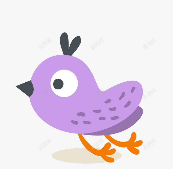 紫色简笔小鸡png免抠素材_新图网 https://ixintu.com 一只 卡通 小鸡 手绘 紫色 羽毛 翅膀 黑色