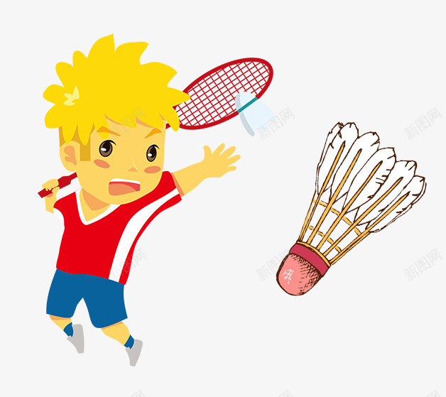 卡通羽毛球运动员png免抠素材_新图网 https://ixintu.com 健身 卡通羽毛球队员 比赛 羽毛球 运动员 锻炼身体
