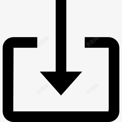 箭头符号在一个矩形图标png_新图网 https://ixintu.com 下载 向下 向下箭头 接口 矩形 符号 精细的UI