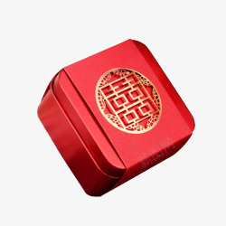 红铁盒红色创意喜糖包装高清图片