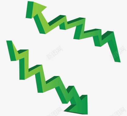 绿色波浪箭头图标图标