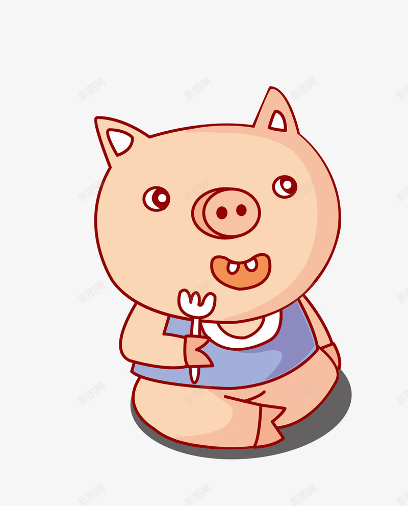卡通简洁扁平化吃东西的猪矢量图eps免抠素材_新图网 https://ixintu.com 卡通吃东西的猪 叉子 吃东西的猪 扁平化吃东西的猪 猪 矢量吃东西的猪 简洁吃东西的猪 矢量图