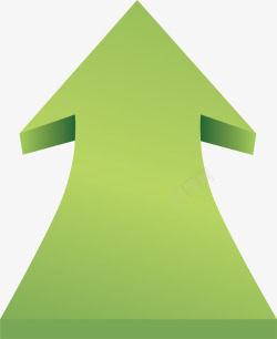 绿色弯曲向上箭头绿色立体向上箭头矢量图高清图片