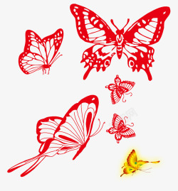 红色底图蝴蝶高清图片