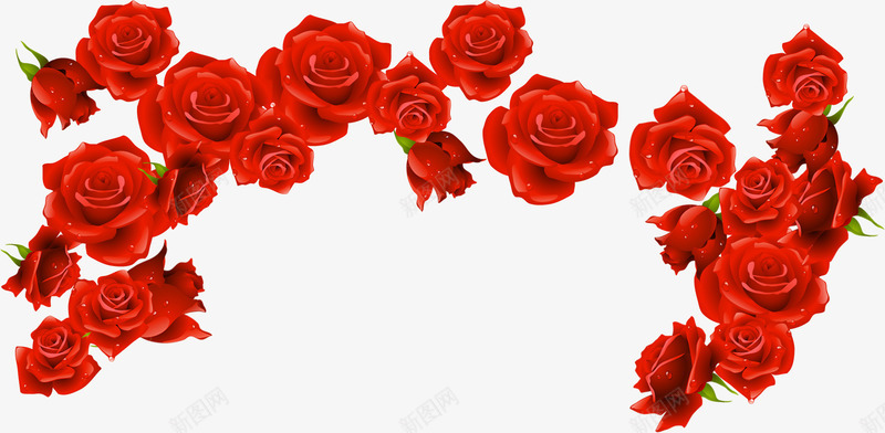 红色玫瑰花装饰png免抠素材_新图网 https://ixintu.com 玫瑰花 红色 装饰