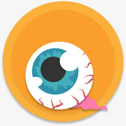 橙色圆形眼球眼珠标签素材