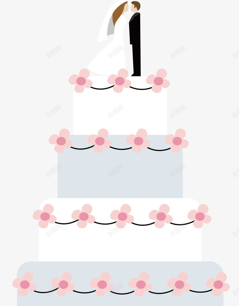 洁白浪漫的婚礼蛋糕矢量图ai免抠素材_新图网 https://ixintu.com 多层蛋糕 婚礼蛋糕 洁白蛋糕 浪漫蛋糕 矢量png 蛋糕 矢量图