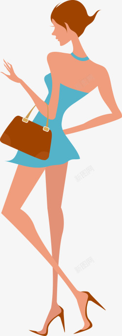 少女用购物袋提着购物袋的女人高清图片