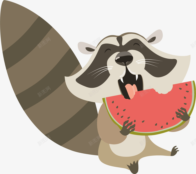 吃西瓜的松鼠png免抠素材_新图网 https://ixintu.com 卡通动物 卡通手绘 水彩画 萌宠 装饰图案 西瓜松鼠