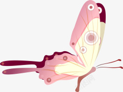 粉色卡通蝴蝶矢量图素材