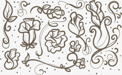 花型创意插画刺绣花型玫瑰彩绘位图图矢量图高清图片