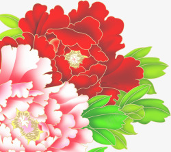 手绘中国风花朵婚礼素材