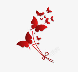 红色蝴蝶挂件素材