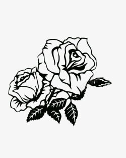 铅笔画玫瑰花抠图材料高清图片