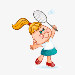 校园羽毛球大赛打羽毛球的女孩人物矢量图高清图片