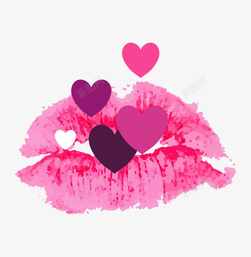 紫色水彩LOVE唇印png免抠素材_新图网 https://ixintu.com love 创意 唇印 水彩 紫色 设计